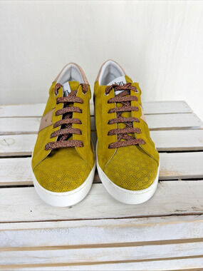 NWT Casta Yellow Vaddia Alec Upper Metallic Details Sneaker #1040 EU 40